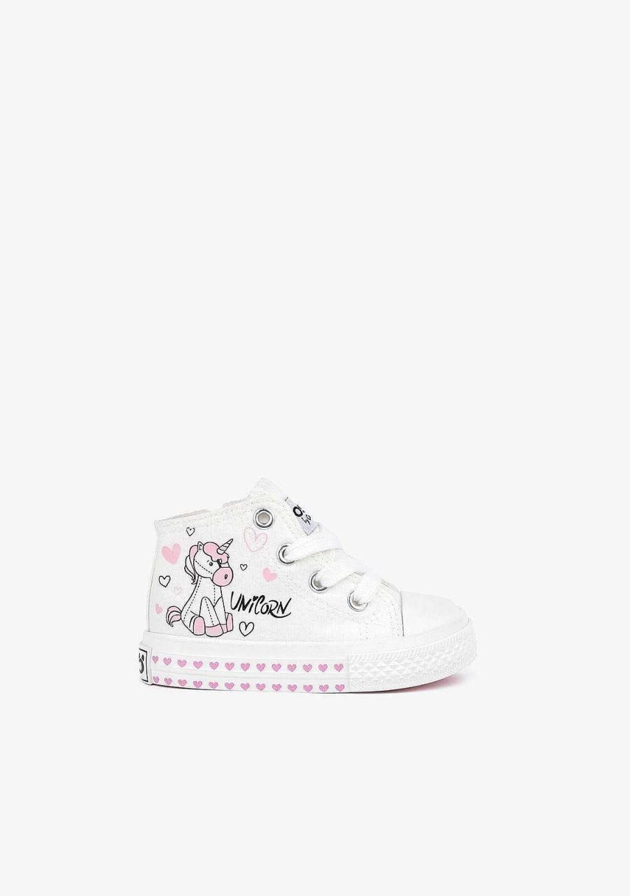 New Tenis Cano Alto Com Estampa De Unicornio Para Bebe Tenis Casuais