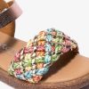 Online Sandalias Metalizadas Com Fivela Multicor De Menina Sapatos De Menina