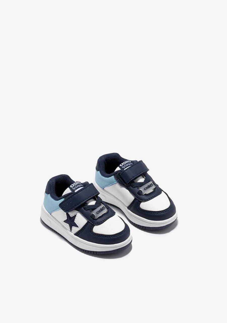 Hot Tenis Infantil Branco Azul Com Luzes Star Tenis Com Luzes