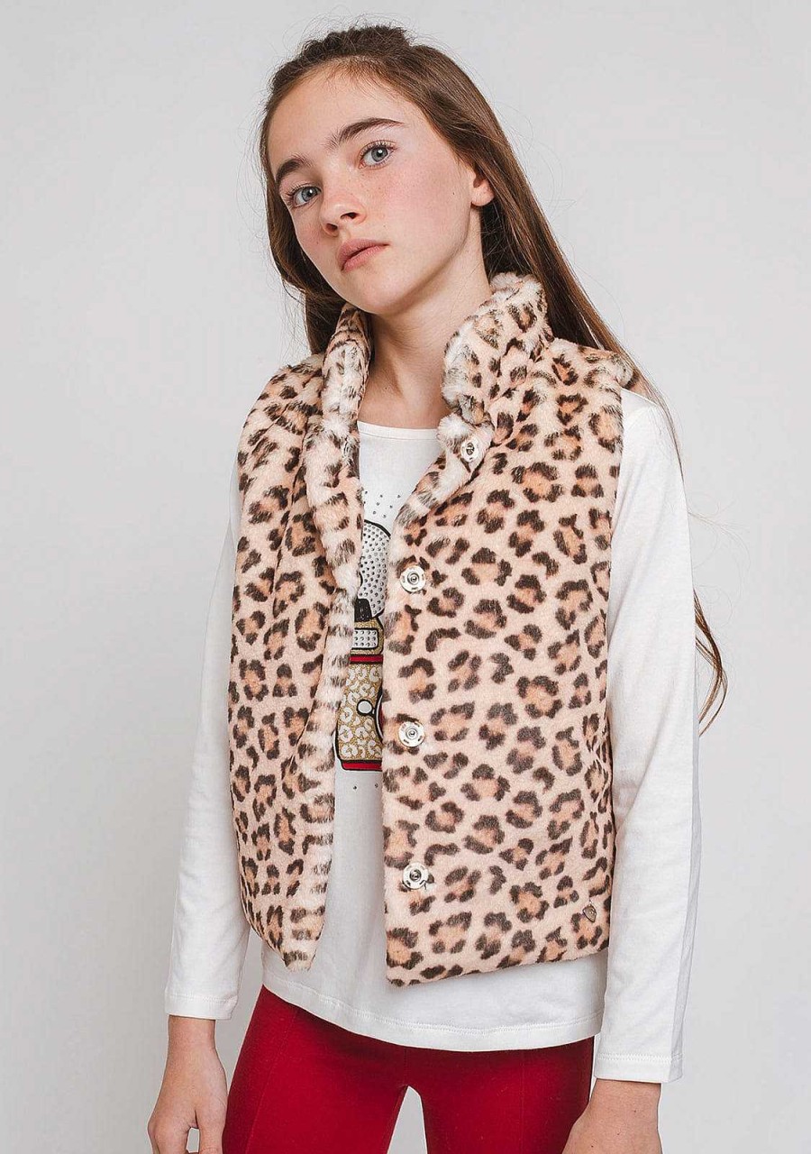 New Colete De Pele De Leopardo Para Menina Roupas De Menina