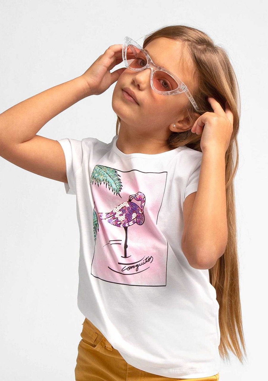 Best Camiseta Feminina Com Lantejoulas Flamingo Camisetas