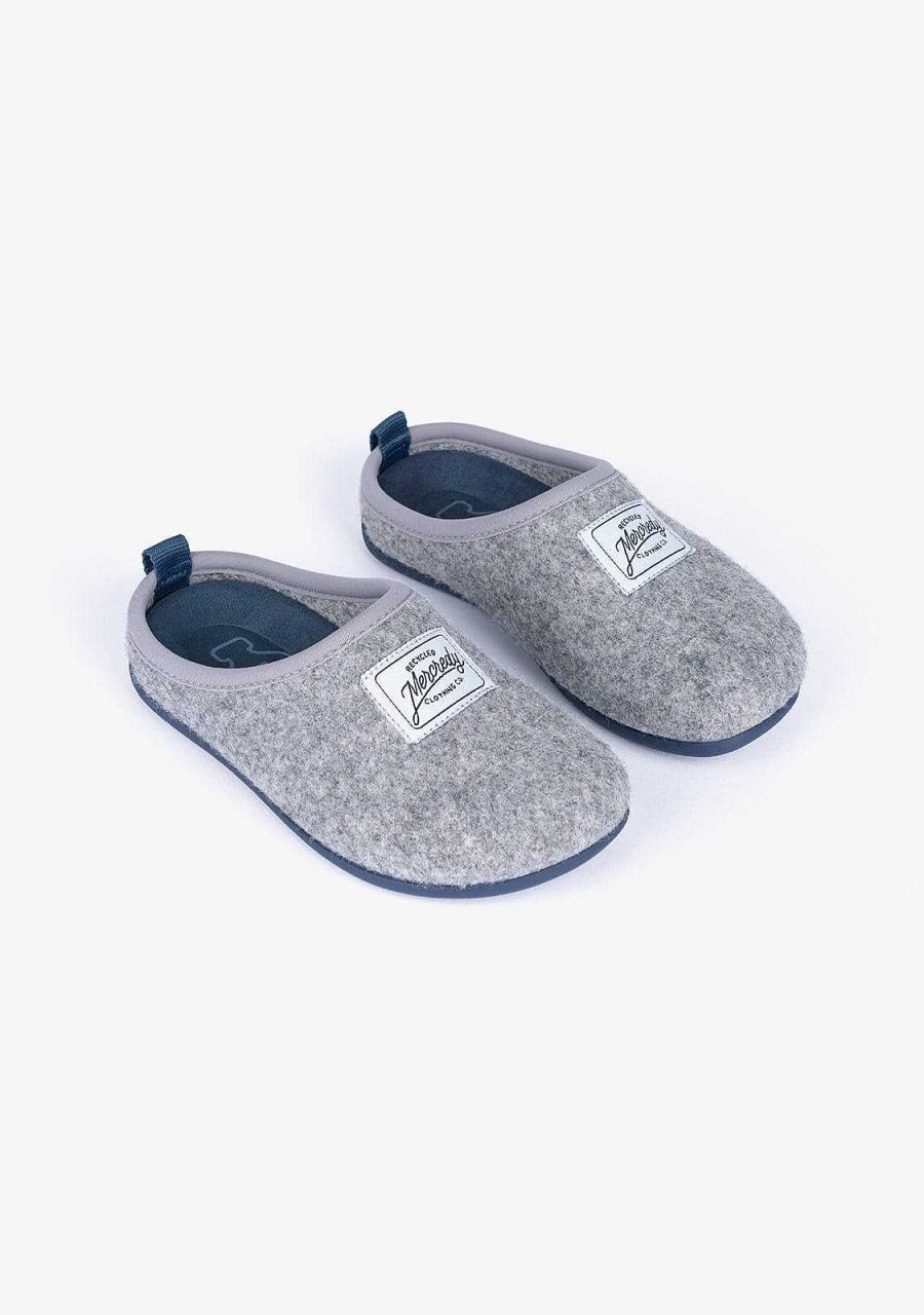 New Chinelos Ecologicos Para Casa Cinza Azul Sapatos De Menino