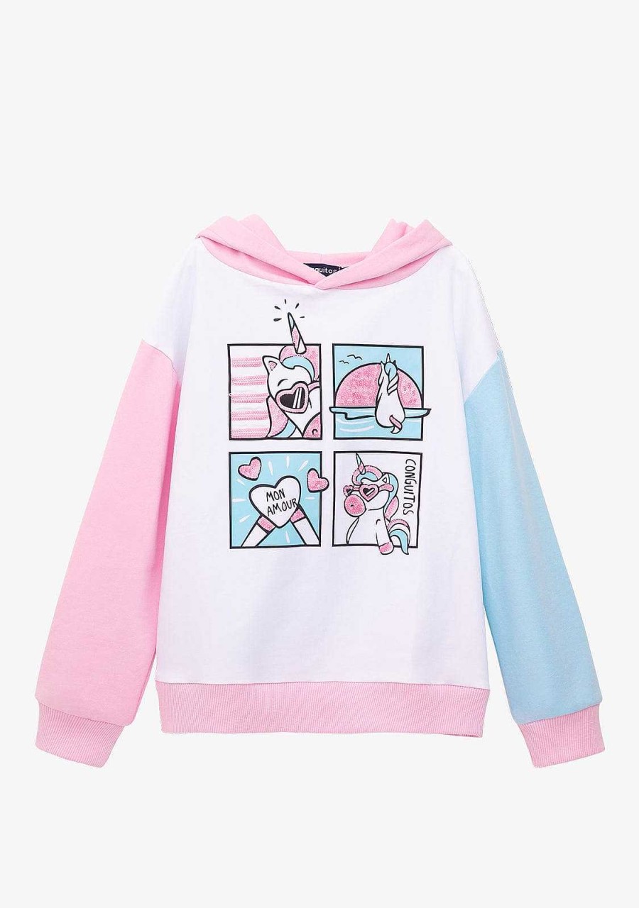 Wholesale Hoddie De Lantejoulas De Unicornio Multicolor Feminino Roupas De Menina