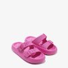 New Slides De Fivela Dupla Fucsia Sapatos De Menina