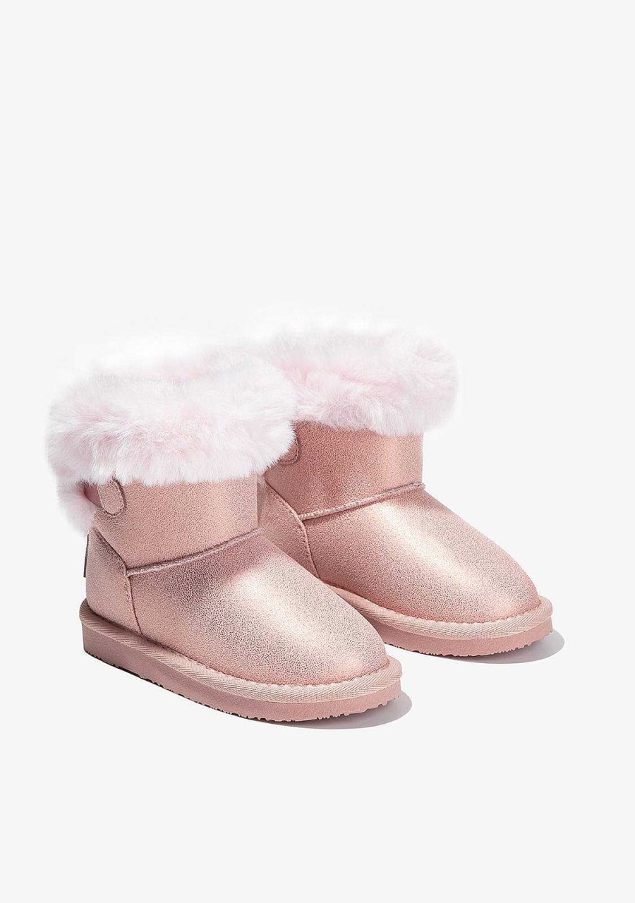 New Botas Australianas De Menina Em Strass Rosa P&B Botas