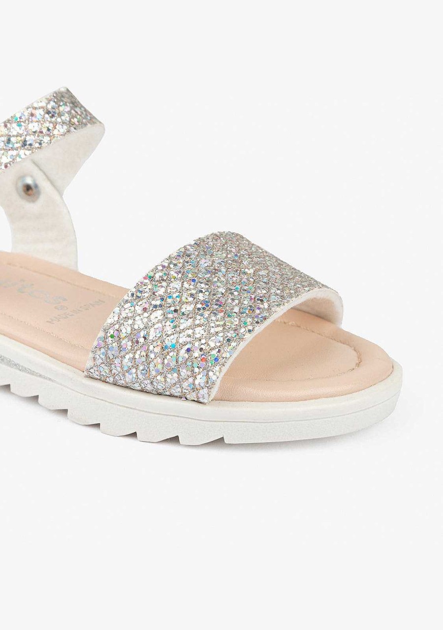 Best Sandalias Glitter Multi-Prateadas De Menina Sandalias