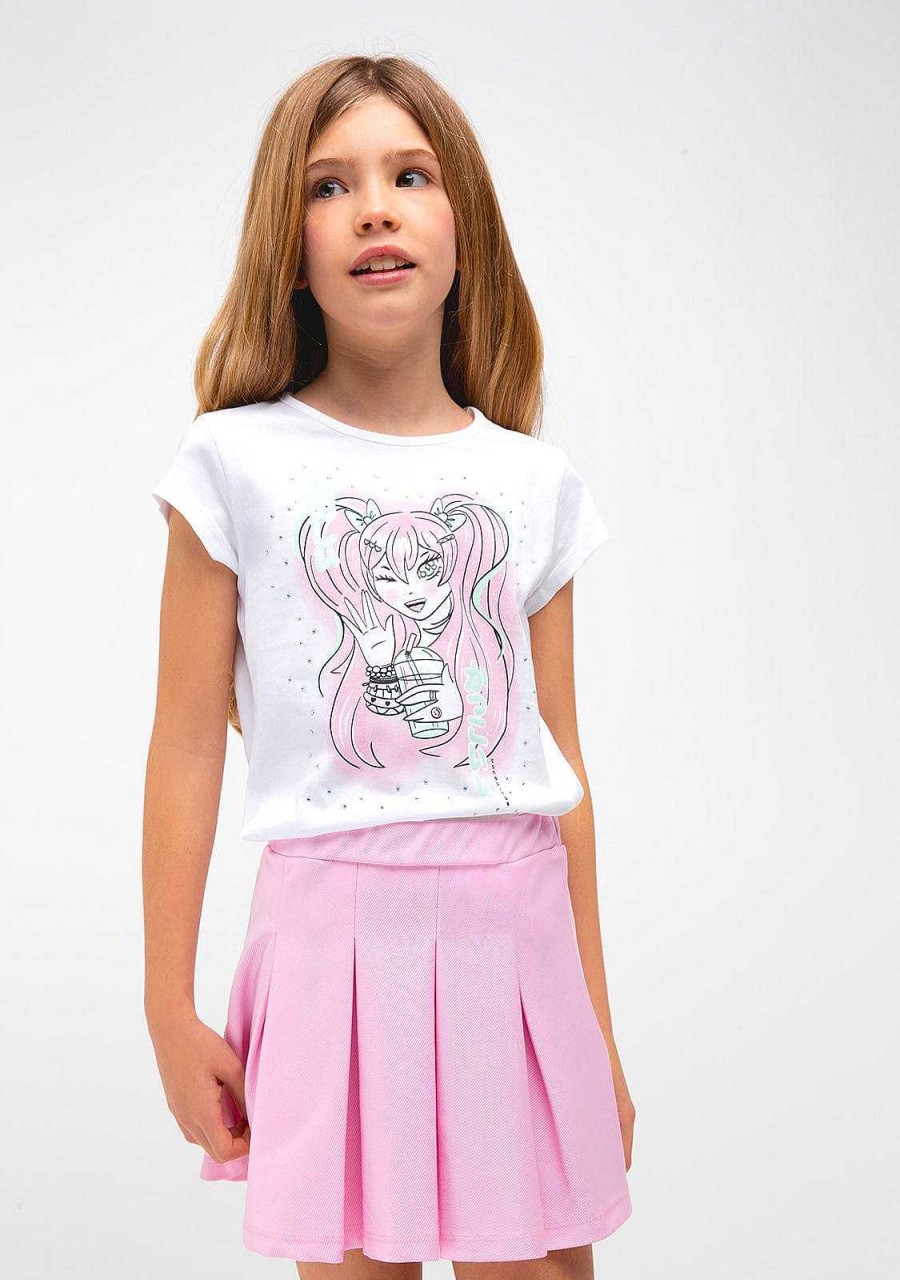 Best Camiseta Manga Estampada Branca Para Menina Camisetas