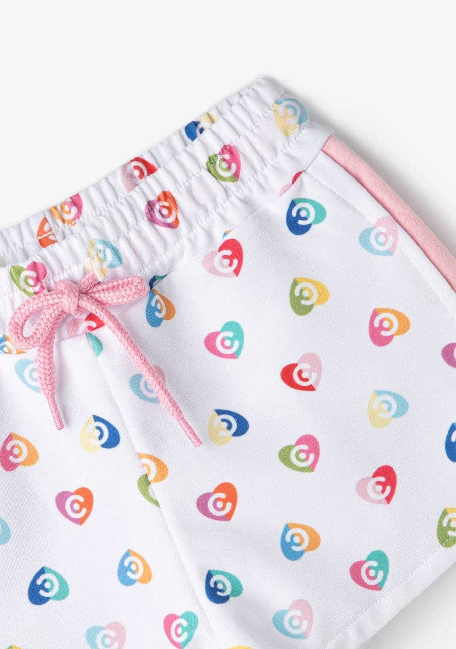 Online Shorts Esportivos Coracoes Multicoloridos Roupas De Menina