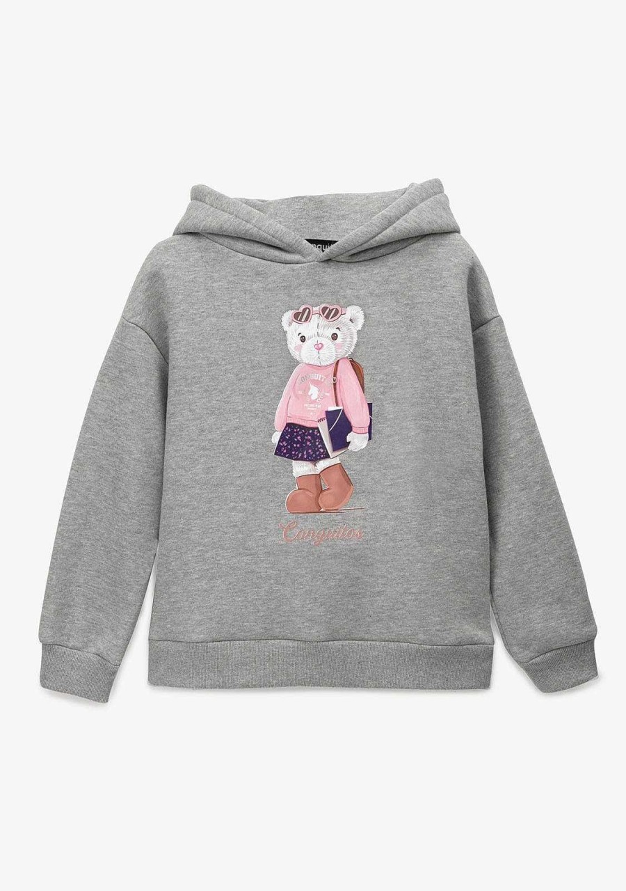 Clearance Moletom Teddy Conguitos Cinza Menina Moletons