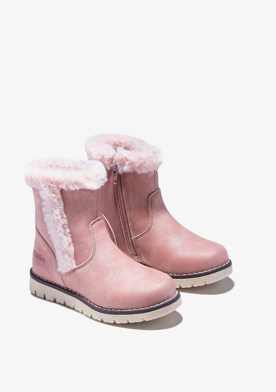 Online Botas De Pele Rosa De Menina Napa Botas