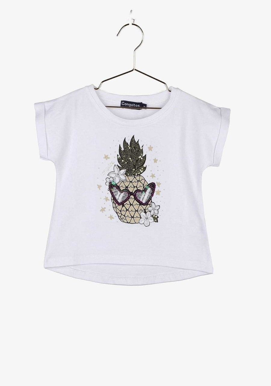 Wholesale Camiseta "Abacaxi" Que Brilha No Escuro Para Meninas Camisetas