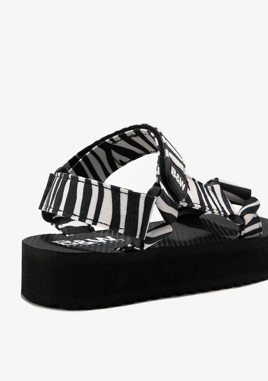 Wholesale Sandalias Zebra Com Plataforma P&B Sapatos De Menina