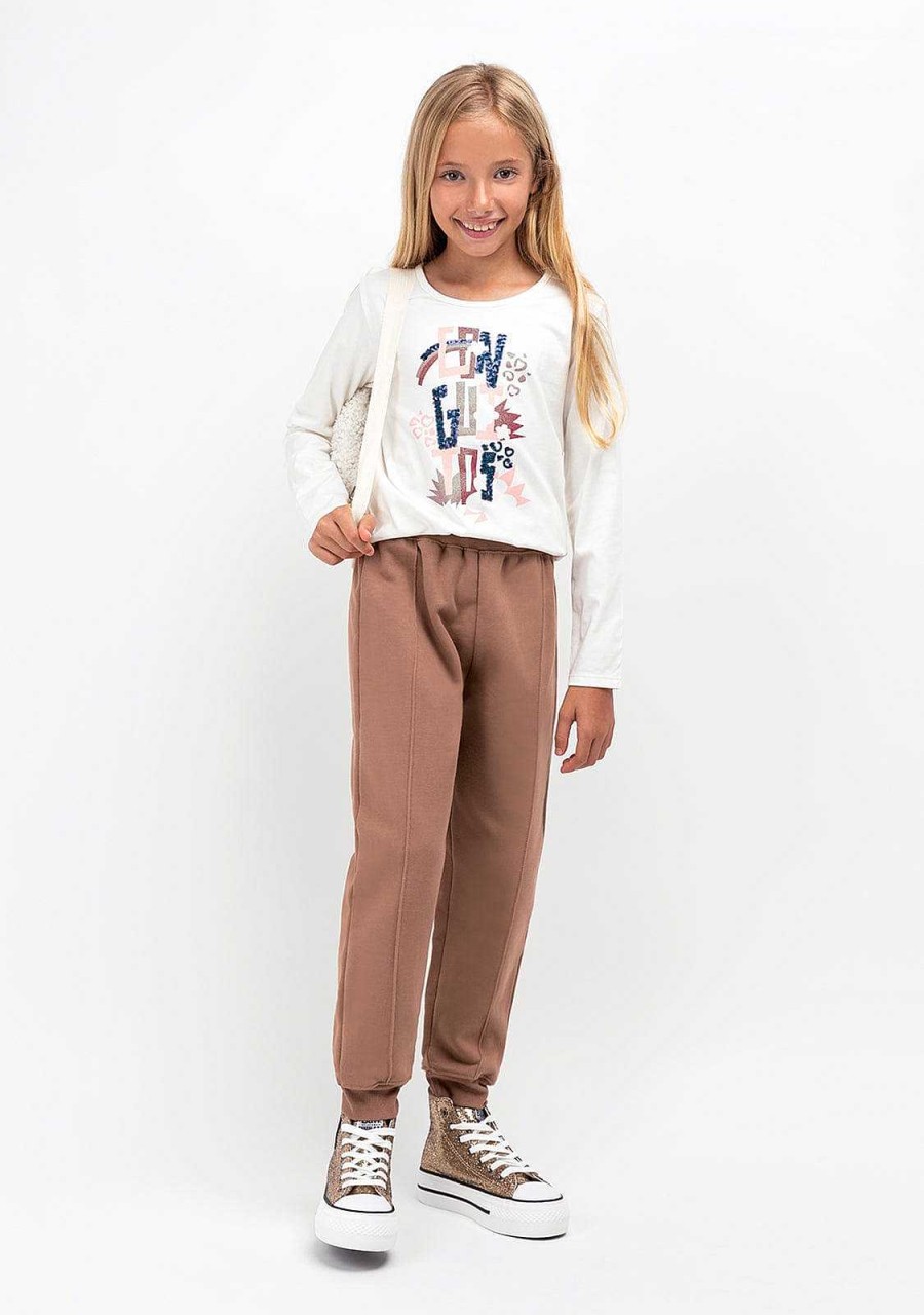 Clearance Joggers Basicos Castanhos De Menina Roupas De Menina