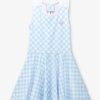 Online Vestido Skater Checkerboard Azul Claro Para Menina Roupas De Menina