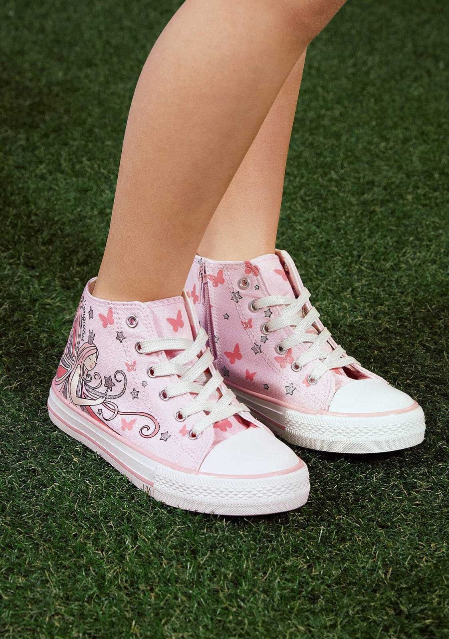 New Tenis De Cano Alto Rosa Fairy Tenis Casuais