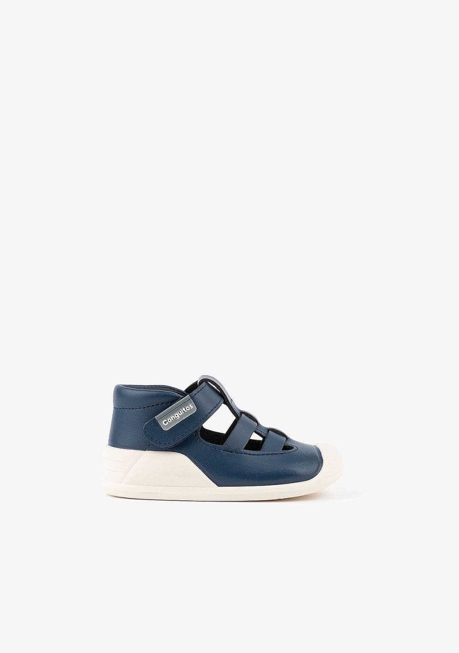 Hot Sandalias Primeiros Passos Para Bebe Azul Marinho Primeiros Passos