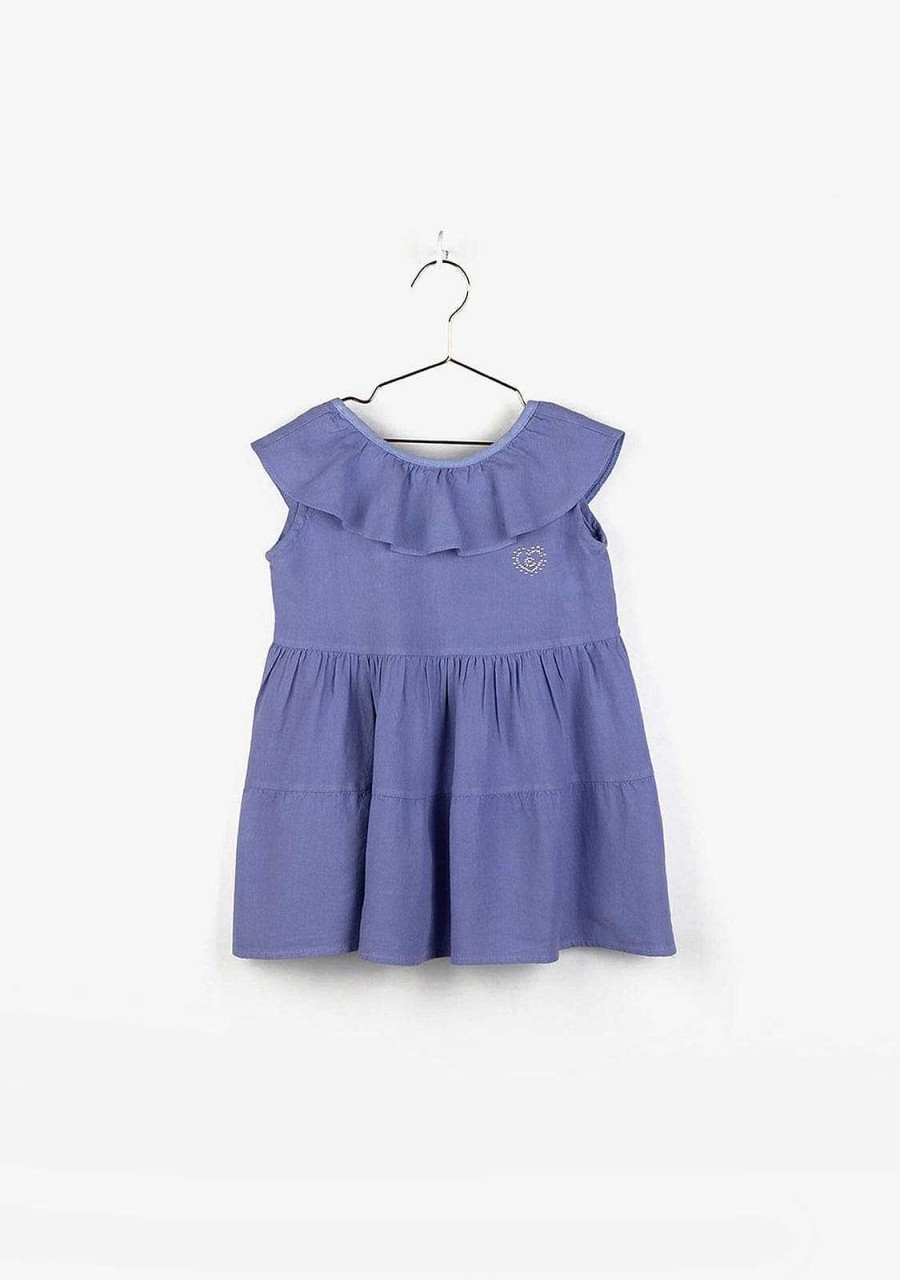 Best Vestido De Menina Azul Marinho Com Babados Vestidos