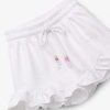 Hot Shorts De Corrida De Pelucia Unicornio Branco Para Menina Roupas De Menina