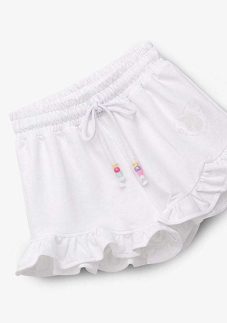 Hot Shorts De Corrida De Pelucia Unicornio Branco Para Menina Roupas De Menina