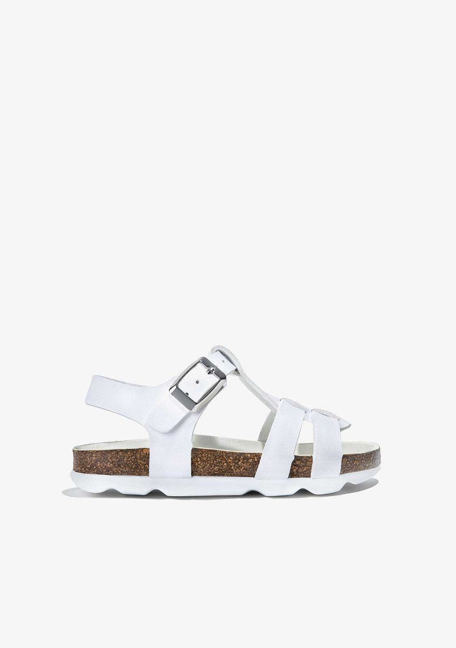 Hot Sandalias Unis Com Fivela Biologica Branca Sandalias